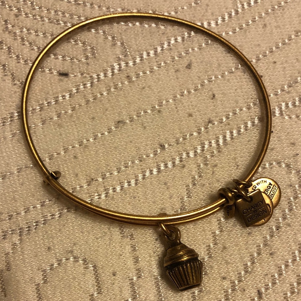 Alex and ani gold cupcake charm bangle bracelet - Picture 2 of 4